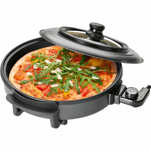 Clatronic - Casserole à pizza électrique spéciale, couvercle en verre, diamètre 36 cm, 1500, Noir, Clatronic, PP 3402 Clatronic  - Accessoires barbecue