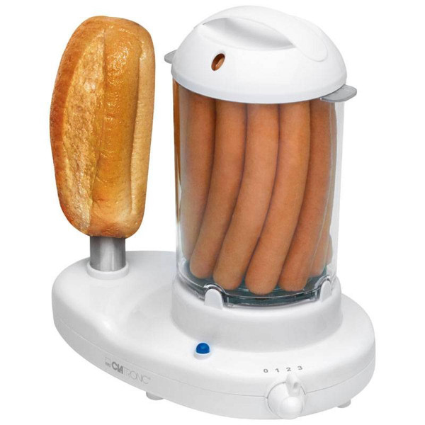 Cuisson festive Clatronic Machine à Hot Dog et cuiseur à oeufs 1 à 14 hot-dogs 6 oeufs, 350, Blanc, Clatronic, HDM 3420 EK N