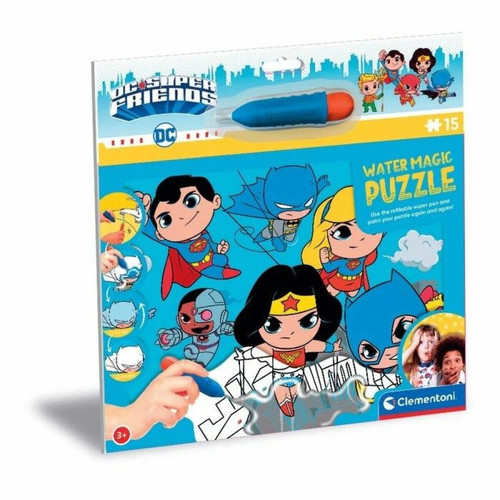 Clementoni - Clementoni DC SuperFriends Enfant 15 pièces Puzzle à Peinture à l'eau de Super-héros à partir de 3 Ans (22243), Multicolore, M Clementoni  - Dc super hero