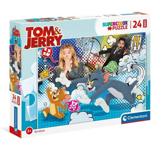 Clementoni - Clementoni - 24212 - SuperColor 24 pieces Maxi - Tom + Jerry Clementoni  - Puzzles
