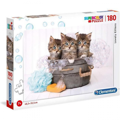 Clementoni - Clementoni - 29109 - SuperColor 180 pieces - Lovely Kittens Clementoni  - Jeux & Jouets