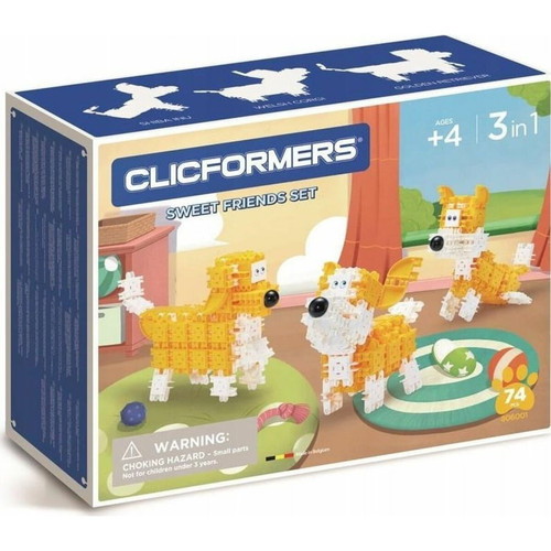 Magnétiques Clics Clicformers- Set Chiens, 806001, Multicolor