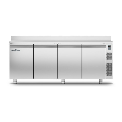 Réfrigérateur américain COLDLINE Table Réfrigérée Positive MASTER sans Groupe 4 Portes avec Dosseret - 599 L - Coldline