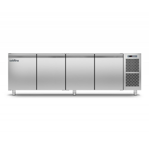 Réfrigérateur américain COLDLINE Table Réfrigérée Positive PASTRY 4 Portes Groupe Logé sans Dessus Inox - 825 L - Coldline