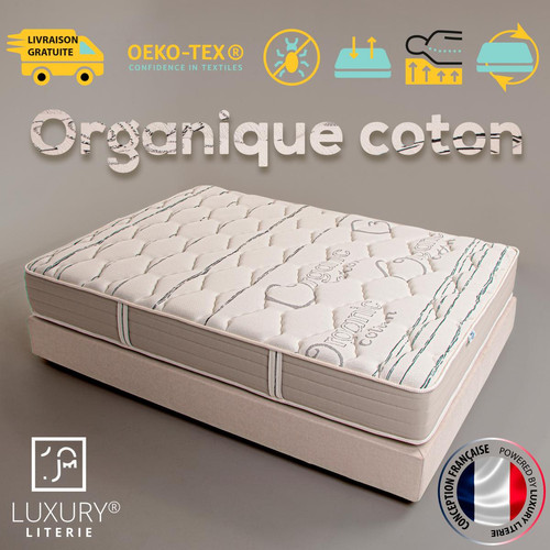 Luxury Literie - Matelas 180x200 cm Organic Coton - Matelas de relaxation