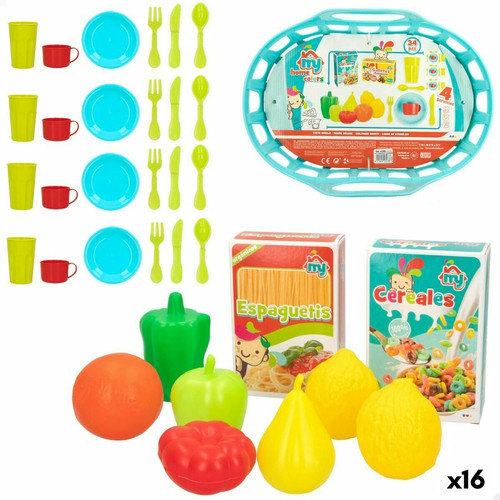 Color Baby - Set de jouets alimentaires Colorbaby Linge et ustensiles de cuisine 34 Pièces 33 Pièces (16 Unités) Color Baby  - Cuisine et ménage