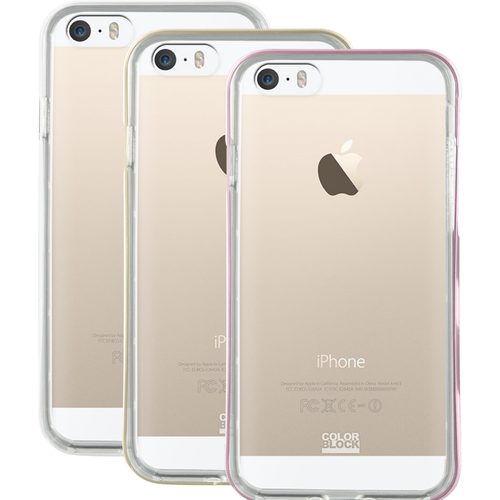 Colorblock - Lot de 3 bumpers Colorblock rose, doré et blanc pour iPhone 5/5S/SE Colorblock  - Bumper iphone 5