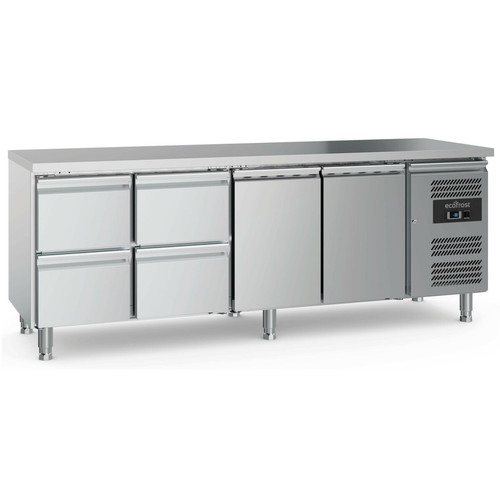 Combisteel - Table réfrigérée positive 550 LTR - Avec 2 Portes et 4 Tiroirs - Combisteel Combisteel  - Refrigerateur americain 4 portes