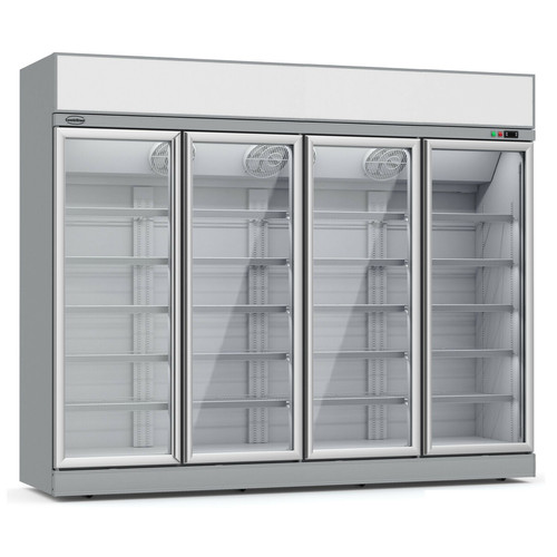 Réfrigérateur Combisteel Armoire Réfrigérée Négative 4 Portes en verre - Blanche - 2060 L - Combisteel