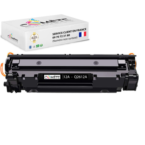 Comete Consommable - 12A 1 Toner compatible avec HP 12A Q2612A Noir - Imprimante Laser