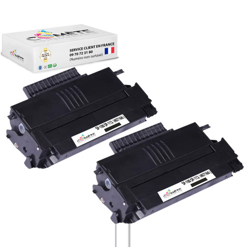 Comete Consommable - SP100 2 Toners compatibles avec RICOH SP100 407166 Noir - Comete Consommable
