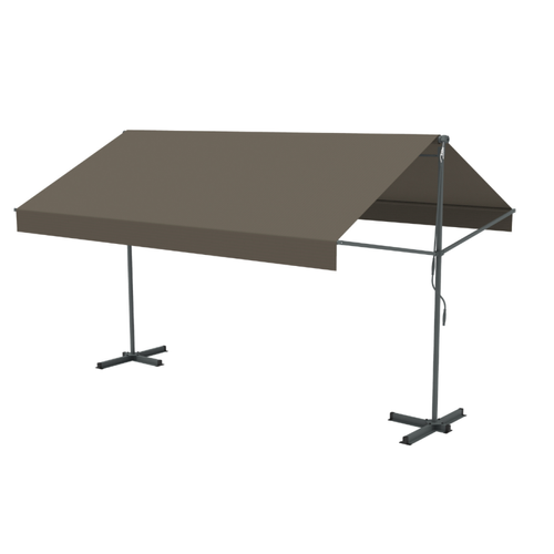 Store banne Concept Usine Store banne double pente manuel 4 x 1,5/1,5 m taupe polyester ISEO