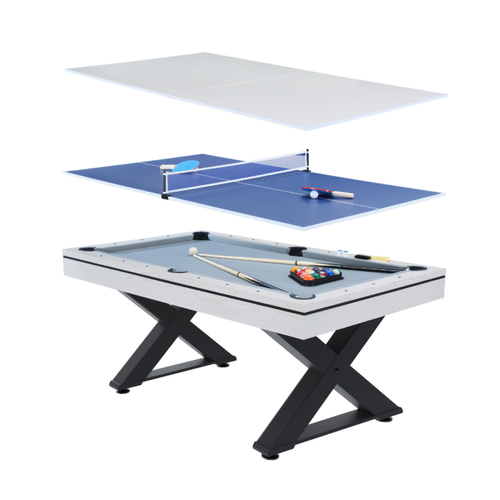 Concept Usine - Table multi-jeux en bois blanc ping-pong et billard TEXAS Concept Usine  - Table billard ping pong