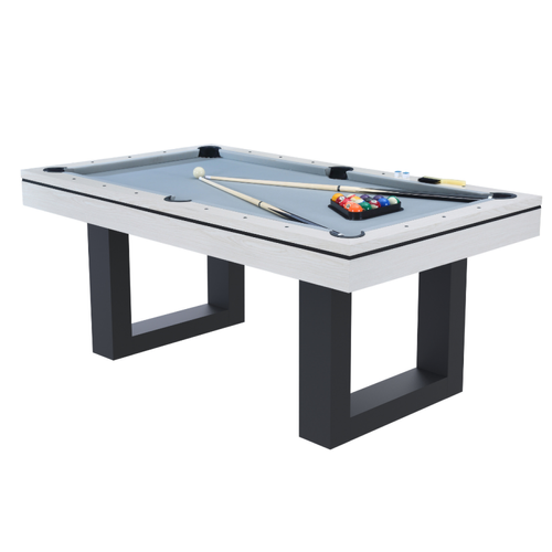 Tables de billard Table multi-jeux 3 en 1 billard et ping-pong en bois blanc DENVER