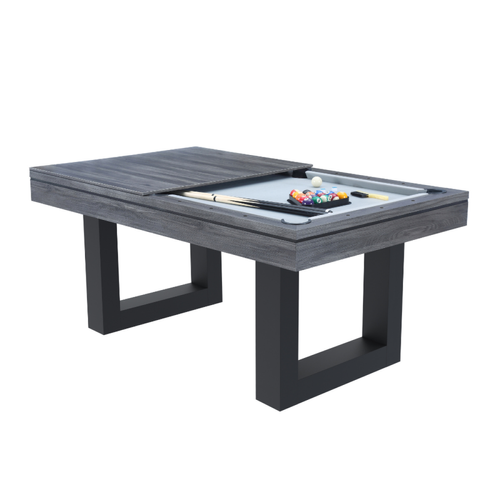 Concept Usine Table multi-jeux 3 en 1 billard et ping pong en bois gris DENVER