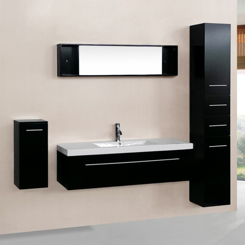 Concept Usine - Ensemble salle de bain 3 meubles blanc + 1 vasque + 1 miroir AGATHE Concept Usine  - Meuble de salle de bain 1 vasque Salle de bain, toilettes