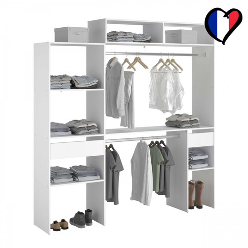 Concept Usine - Dressing blanc extensible avec étagères, penderies, tiroir ELYSEE Concept Usine  - Dressing Chambre