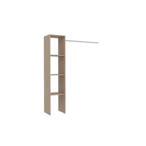 Concept Usine - Elysée - Dressing bois avec 3 étagères et penderie : 138 x 40 x 180 cm - Marchand Concept usine