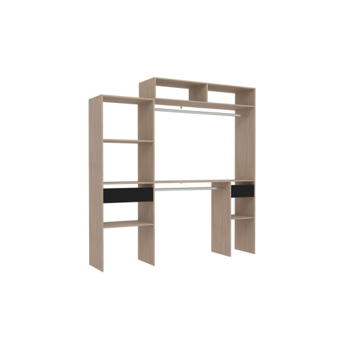 Concept Usine - Elysée - Dressing bois extensible avec 2 penderies, 4 étagères et un tiroir - Marchand Concept usine