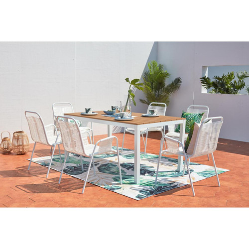 Concept Usine - Alondra - Salon alu 6 places, chaises en cordes - Ensembles tables et chaises Concept Usine