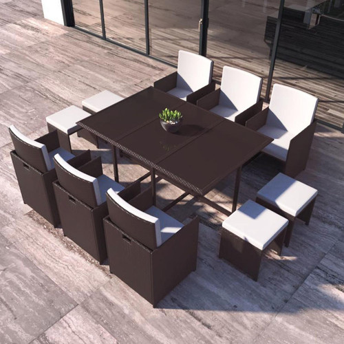 Concept Usine - Florida Marron/Blanc 10 places - Ensembles tables et chaises Concept Usine