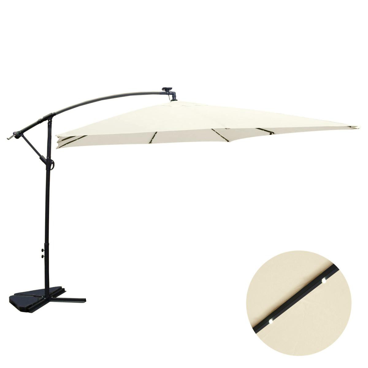 Concept Usine Solenzara Bulle écru : parasol LED déporté 3x3m