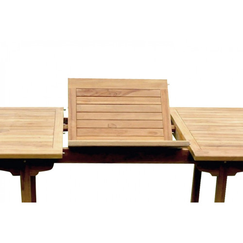 Concept Usine Salon de jardin Teck massif 8-10 personnes - Table rectangulaire + 8 chaises KAJANG