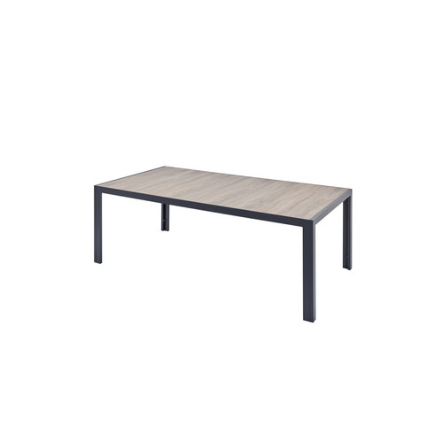 Concept Usine - LAGOS - Table Aluminium et plateau effet bois 10 personnes - Marchand Concept usine