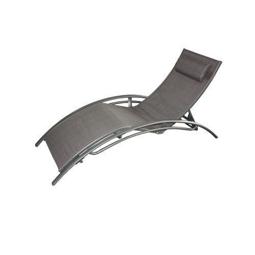 Concept Usine - Transat gris ajustable et empilable 1 place avec pieds acier LIMEA Concept Usine  - Jardin