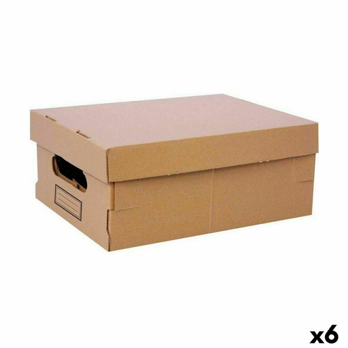 Confortime - Boîte de rangement avec couvercle Confortime Carton 36,5 x 28,5 x 16,5 cm (6 Unités) Confortime  - Petit rangement