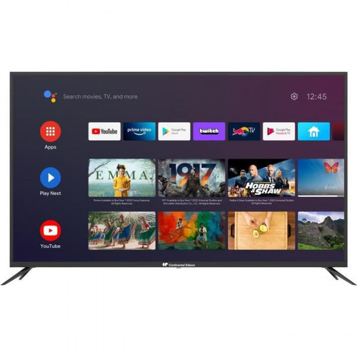 Continental Edison - CONTINENTAL EDISON  - TV LED UHD 4K 55  139cm HDR- Android TV Wi-fi Bluetooth Netflix - Youtube -Google Assistant- 3xHDMI, 2xUSB - TV, Télévisions 55 (140cm)