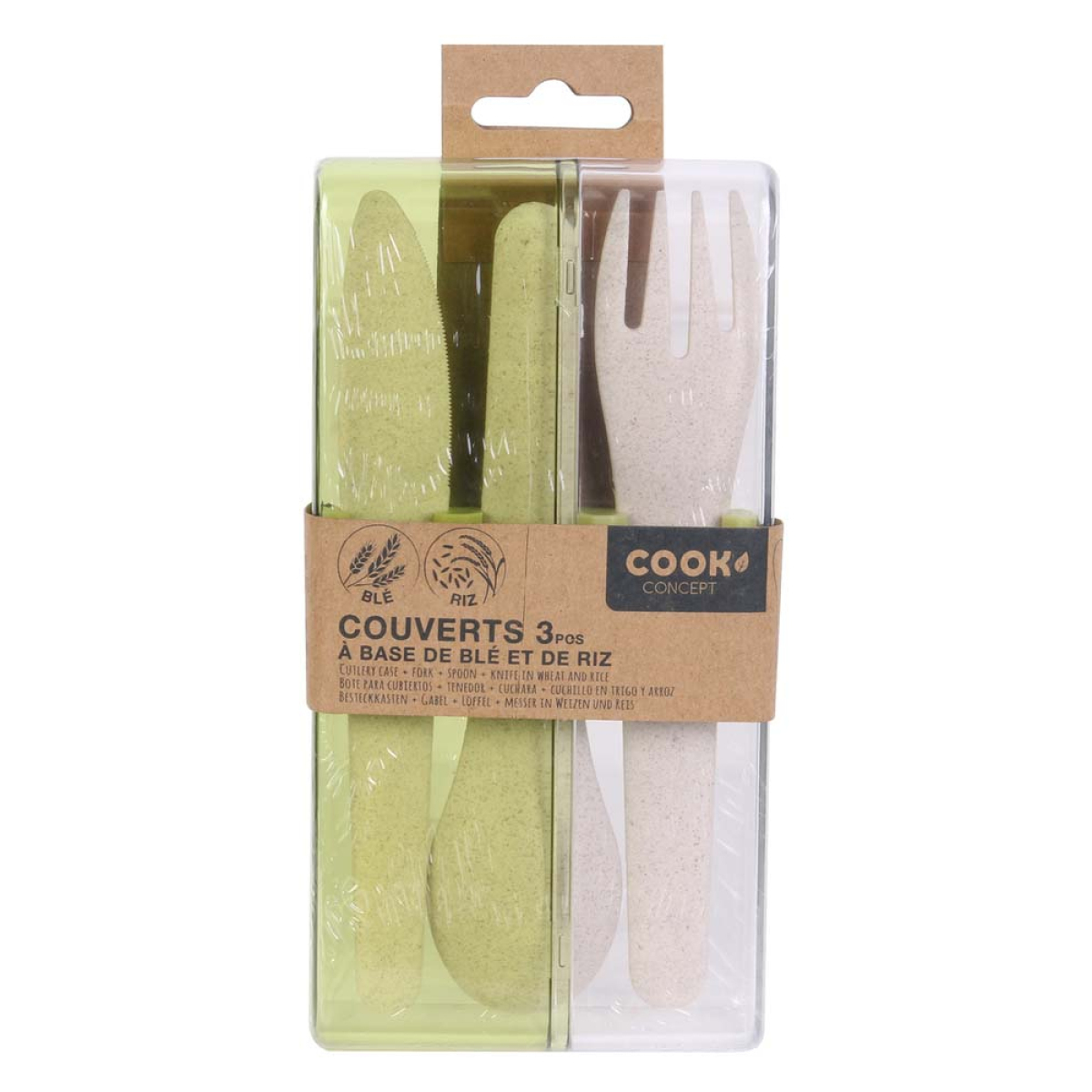 Cook Concept Set de cous à emporter Eco concept (Lot de 2) vert.