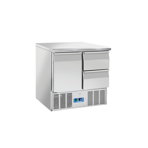 COOLHEAD - Table Réfrigérée Positive 1 Porte 2 Tiroirs Inox - Cool Head COOLHEAD  - Refrigerateur 1 porte inox