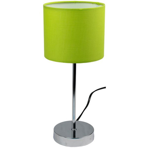 Corep - Lampe a poser tactile touch pied metal abat jour vert anis luminaire moderne - Lampes à poser