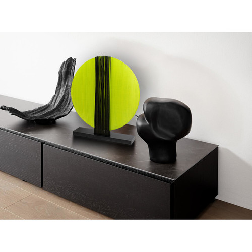 Corep Lampe a poser abat jour disque vertical vert wenge deco zen salon chambre