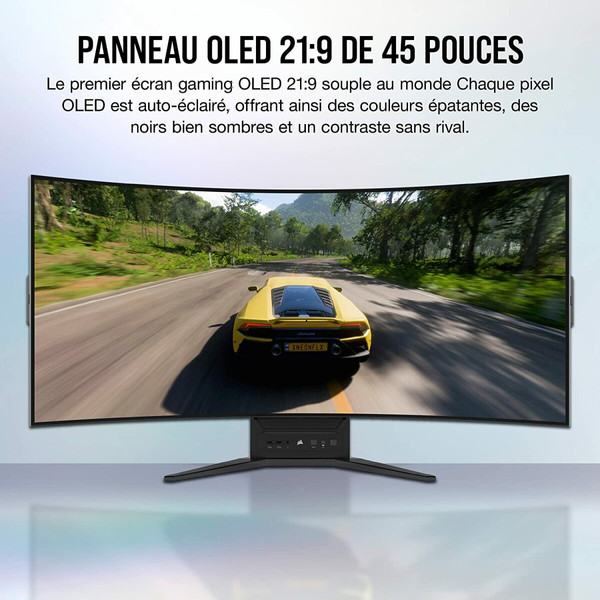 Moniteur PC Pack Corsair Xeneon Flex - 45" OLED - 45WQHD240 + K100 AIR - RGB + Dark Core RGB Pro + MM800 RGB Polaris + Elgato Light Strip