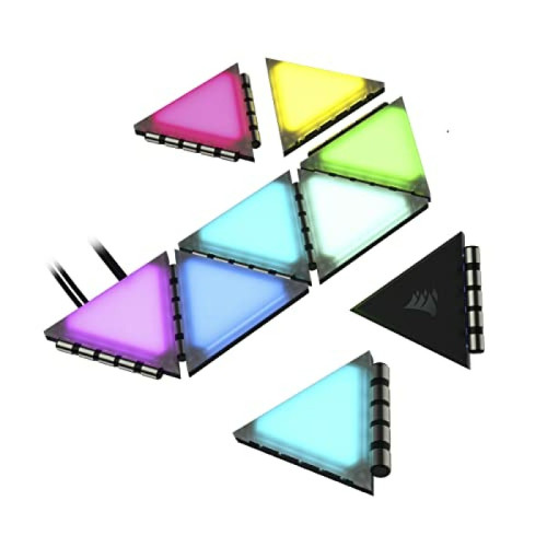 Accessoires alimentation Corsair iCUE LC100 Étui Accent Lighting Panels - Mini Triangle - 9x Tile Expansion Kit