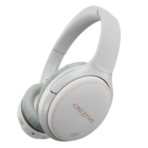 Creative - Zen Hybrid Casque Audio Bluetooth Sans Fil Pliable Suppression Active du Bruit Blanc - Casque Circum auriculaire