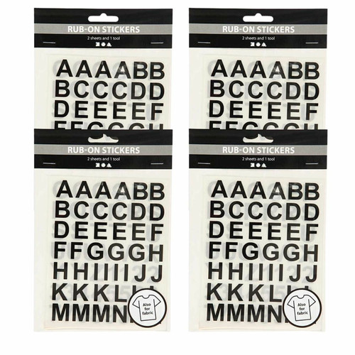 Creotime - 4 planches de transfert textile lettres et chiffres noirs 12 x 15 cm Creotime  - Accessoires Bureau