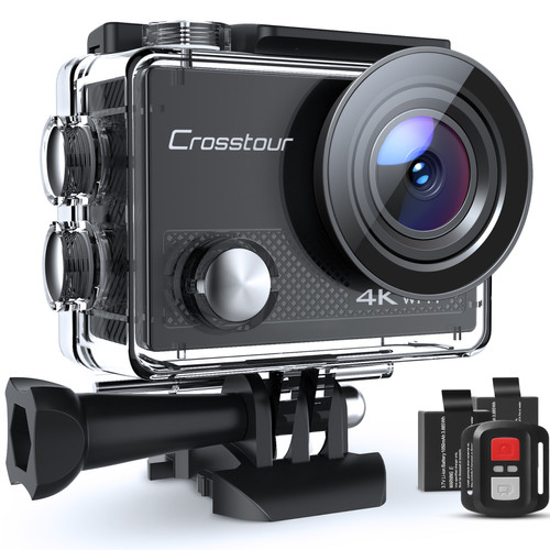 Crosstour -Crosstour Caméra Sport 4K Ultra HD Wi-FI 20 MP LDC avec Télécommande Appareil Photo Étanche 30M 170 °Grand-Angle et 18 Accessoires CT9000 Crosstour  - Caméras