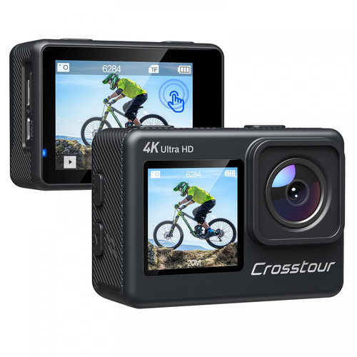 Crosstour - Caméra Sport Crosstour CT9300 4K 24MP WiFi Écran Tactile EIS Double Écran Étanche Télécommande Caméra Ultra HD avec Webcam Zoom 4X LDC et Kits d'accessoires Améliorés - Caméras Sportives