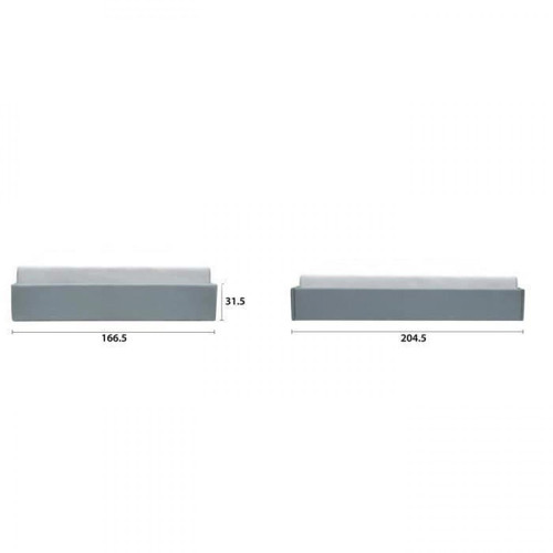 Cadres de lit ECLIPSE - lit coffre adulte - 160x200 cm - simili gris - sommier inclus
