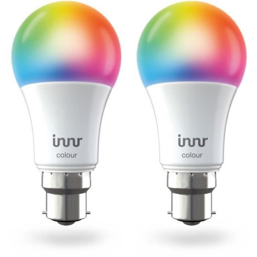 Lampe connectée Innr INNR Ampoule connectée  B22 - ZigBee 3.0  - Pack de 2 ampoules Multicolor + Blanc réglable - 1800K a 5600K Intensité réglable.