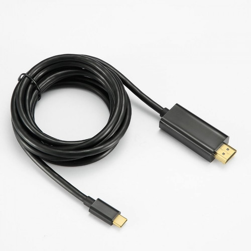 D2 Diffusion - Câble USB-C vers HDMI mâle/mâle compatible avec appareils en USB-C 3.1 et "alt DP" mode connecteurs or - 2m - noir D2 Diffusion  - Nos Promotions et Ventes Flash