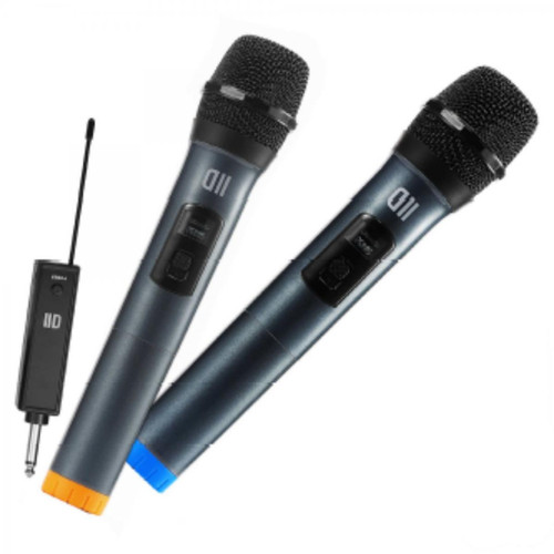 D2 Diffusion - D2 Pack 2 microphone dynamique DII sans fil avec écrans Omnidirectionnel récepteur rechargeable, jack 6.35mm pack de 2pcs D2 Diffusion   - Micros sans fil