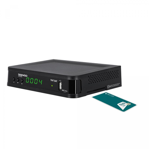 Telecommande Universelle DAEWOO Décodeur satellite DVB S/S2 - TNT SAT - avec carte d'abonnement incluse - Dolby Digital Plus - AC3 - TUNER - EPG - avec télécommande