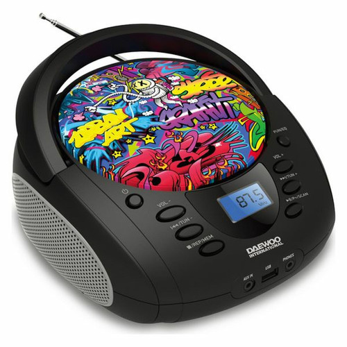 Daewoo - Radio-CD MP3 Daewoo Grafitty DBU-11 Noir - Enceinte et radio Daewoo