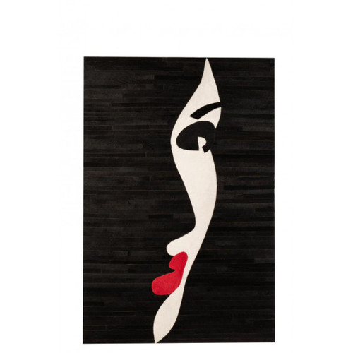 Dansmamaison - Cadre Femme Cuir Noir/Blanc/Rouge Dansmamaison  - Décoration