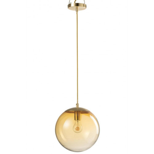 Dansmamaison - Lampe Boule Verre Ocre Large - L 29 x l 29 x H 30 cm - Luminaire suspension boule Suspensions, lustres