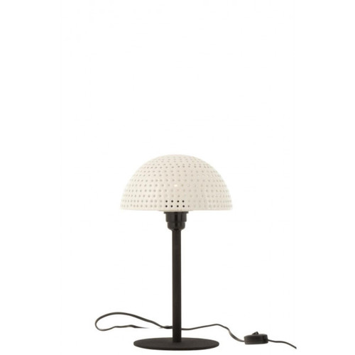 Dansmamaison - Lampe Champignon Boules Metal Brillant Blanc/Noir Small Dansmamaison  - Lampe champignon